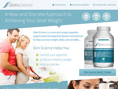 Slim Science Landing Page lander page landing page supplement web design web page weight loss