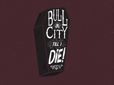 Bull City till I DIE! bull city durham illustrator nc north carolina skyline texture typography vector vintage