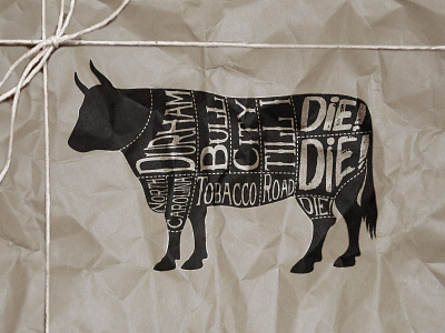 Bull City till I DIE! bull city durham illustrator nc north carolina texture typography vector vintage
