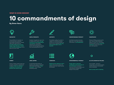 What is Good Design? 10 commandments by Dieter Rams commandments design dieterrams good design graphic design lows product design rams rules tips