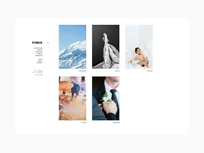 Finnik WordPress Theme clean minimal photographer photography portfolio white space wordpress theme