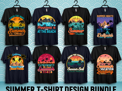 Summer T-Shirt Design Bundle adventure apparel beautiful branding custom fashion illustration instagood like logo love nature photography photooftheday retro summer travel trendy typography vintage