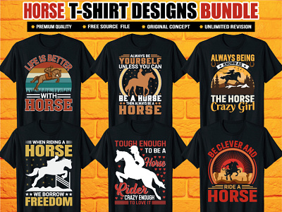 Horse T-Shirt Design Bundle adventure apparel art t shirt design branding custom design equestrian equine horse horseriding horses horsesofinstagram illustration logo vintage
