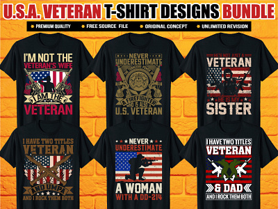 U.S.A. VETERAN T-SHIRT DESIGNS BUNDLE adventure airforce america apparel army art t shirt design custom fitness graphic design illustration marines military navy soldier tactical usa usmc veterans veteransday vintage