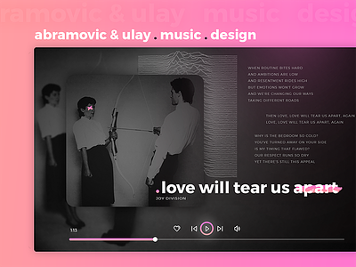 Abramovic & Ulay . Music . Design 80s abramovic gradient joy division music player