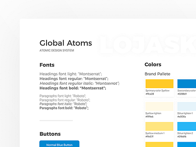 Atomic Design System atomic design pattern style guide ui design yellow n blue