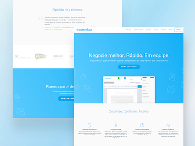 Contraktor Landing Page blue contraktor design landing landing page page saas ui ux