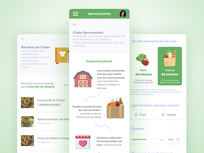 Personal Project - Sproutworks app design fruits mobile organic project recipes sproutworks steps ui ux vegetables