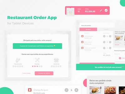Restaurant Order App app checkout design ipad order receipt restaurant tablet ui ux