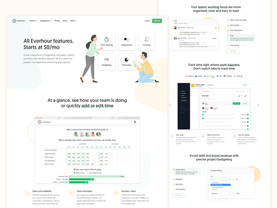 Everything you need to manage your projects and staff character design illustration landing management team time ui work