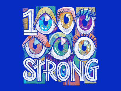 One Million Strong hand drawn illustration lettering typography