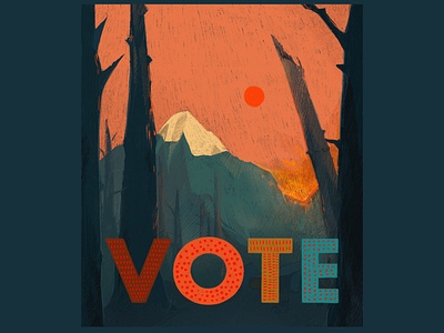 Vote! drawing drawingart elections202 illustration lettering procreate wildfires