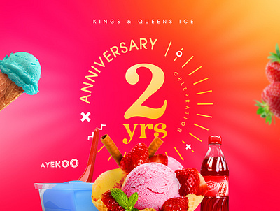 Anniversary Celebration Ad 3d branding flyer design graphic design