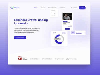 Fairshare Redesign - Crowdfunding Platform crowdfunding flat investment landing page ui web