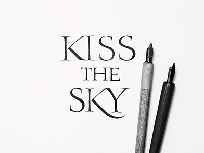 KISS the SKY black3angle calligraphy gothic hahdlettering lettering typo typography каллиграфия леттеринг