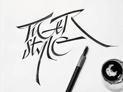 TIGER STYLE black3angle calligraphy hahdlettering lettering typo typography каллиграфия леттеринг