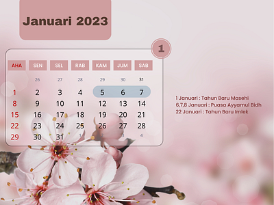 calendar month january 2023 branding design graphic design illustration vector