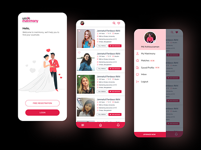 Matrimonial App Design app design product design ui ux