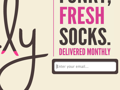 Sock.ly Sign-up email form fresh register signup socks subscription