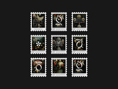 Postage Stamps, Stickers for [GSMKW: Gesamtkunstwerk] art branding logo merch music post stamps visual identity