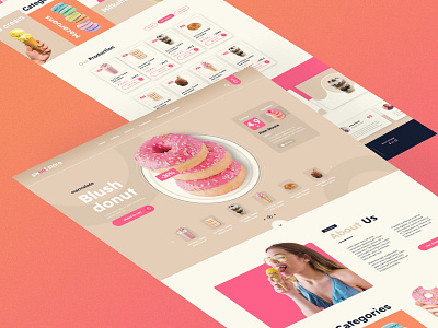 Sweet store landing page. branding colour landingpage order pop ui ux