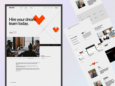 Landing page branding clear design home landing page minimal screen team ui ux