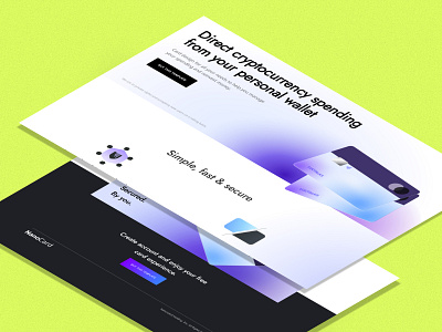Wallet landing page. card design landing page ui ux wallet