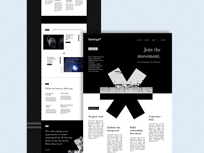 DESIGN STUDIO LANDING PAGE black branding design landing page studio ui ux white