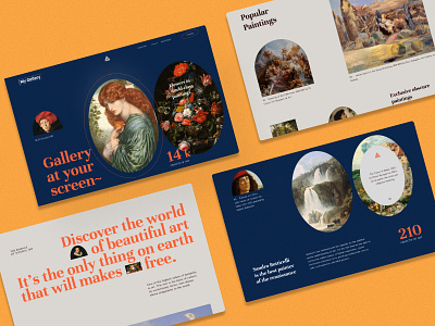 Gallery landing page art design gallery landing page painting ui ux