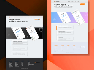 Metamask Webpage UI redesign. branding crptowallet cryptocurrency dark design landing page metamask minimal neumorphism ui ux wallet