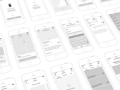 Club app wireframes