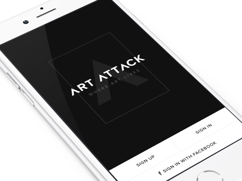 Art Attack launch screen ae after effect after effects art art attack gif logo sign up splash