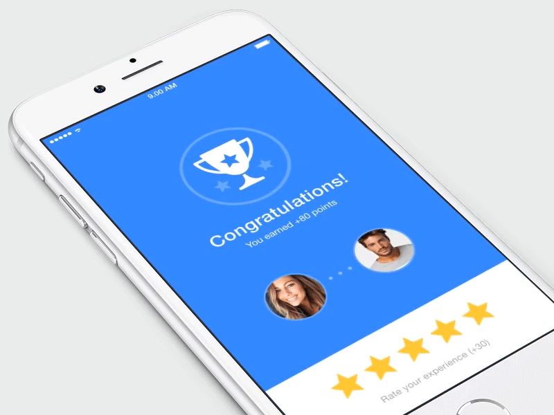 Success ae after effects blue completed done ios rating stars success