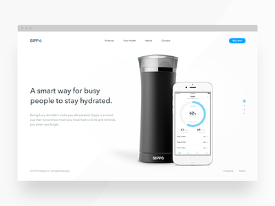 Sippo website cup hydration ios landing page sippo water website
