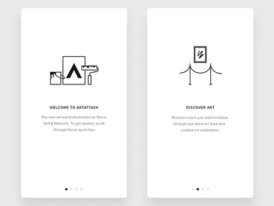 ArtAttack Walkthroguh art artattack flat icons illustrations ios onboarding walkthrough