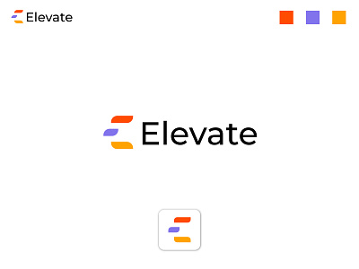 E letter logo design -Elevate 3d brand brand identity branding business design e graphic design letter logo logo designer logo mark logos mark minimalist modern logo monogram symbol typography wordmark