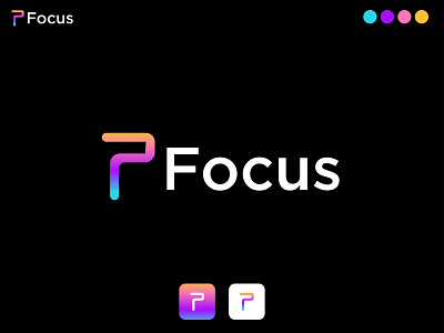 F letter logo design - Focus