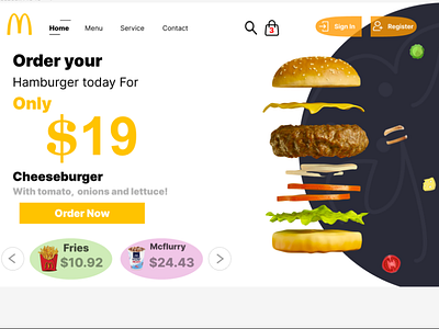 Food Ordering Website Design🍔🍔 graphic design ui