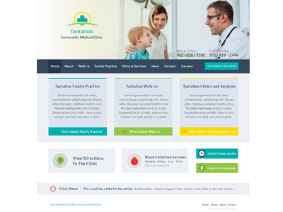 Medical Clinic Website blood clinic doctors flat design flat ui health icons map medical