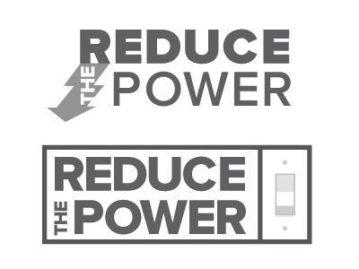 Logo work for Reduce The Power arrow energy greyscale lightning lightswitch logo power solar switch wordmark