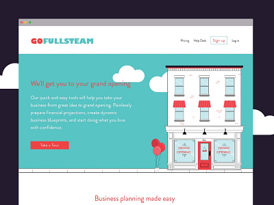 GofullSteam Site Launch branding clouds flat icons illustration ui ux vector