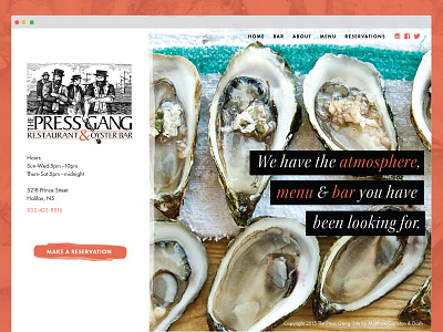 Restaurant Website Design bar clean culinary food menu ocean oysters restaurant ui ux web design