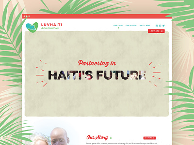 Charity non profit website design charity clean design haiti minimal non profit one page one page design one pager website
