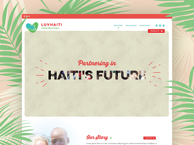 Charity non profit website design charity clean design haiti minimal non profit one page one page design one pager website