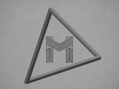 M letter monotone shapes