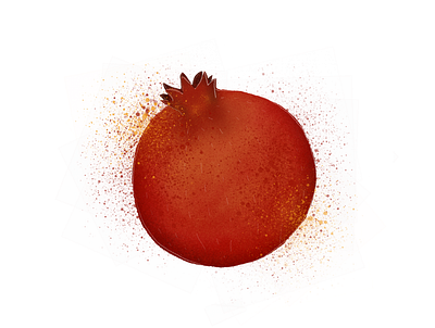Pomegranate! art branding colorful colors design digital draw fruit illus illustration logo pomegranate red splash ui vegan