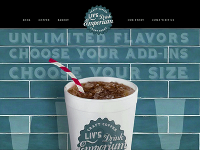 Liv’s Drink Emporium branding design layout website