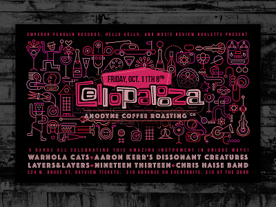 Cellopalooza Poster cello poster