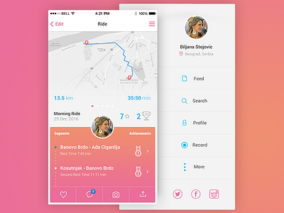 Activity Tracking App / UI Challenge activity app ride tracking ui