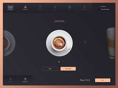Interactive Table coffee drinks interactive table ui ux